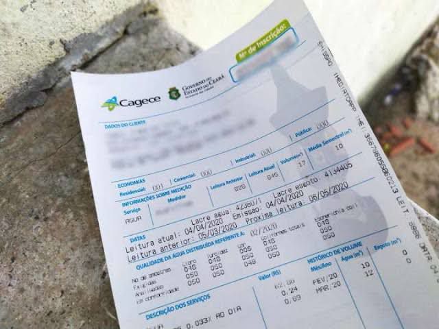 Cagece aplica revisão tarifária de 8% nas faturas de água e esgoto.