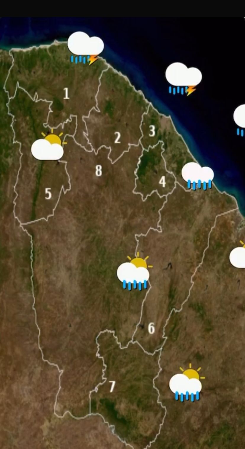Alerta de chuva acima de 100 milímetros é emitido para municípios do maciço de Baturité