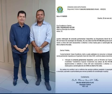 Dinheiro na conta! Prefeitura de Aratuba recebe mais de R$ 470 mil para construção do CRAS de Pai João